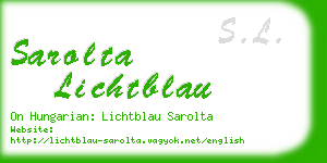 sarolta lichtblau business card